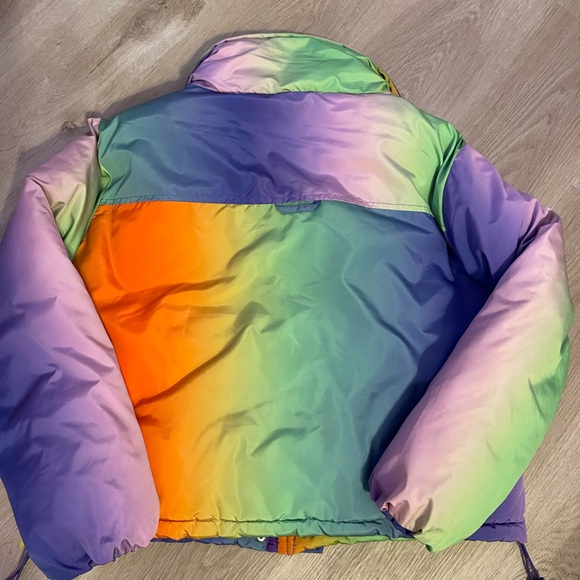 BDG Colorful Puffer Coat Size Medium - Picture 4 of 4